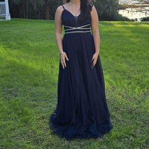 Prom Dress Sz 5 Navy Blue Tulle Gown